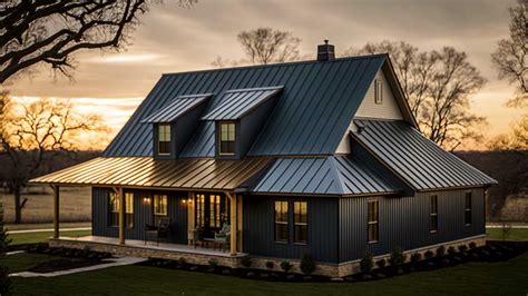 black metal building house|homes with black metal roofs.